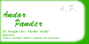 andor pander business card